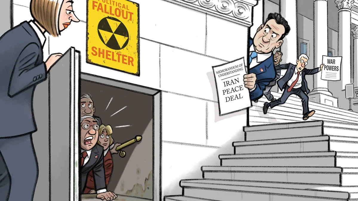 Political Cartoon Captures Capital’s Gridlock as "National Renewal Initiative" Stalls